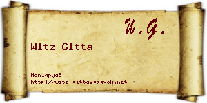 Witz Gitta névjegykártya